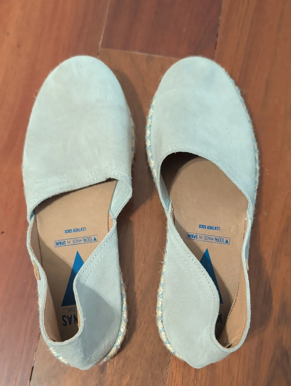 Verbena CARMEN Light Taupe Gray Suede Espadrille Flats - Women